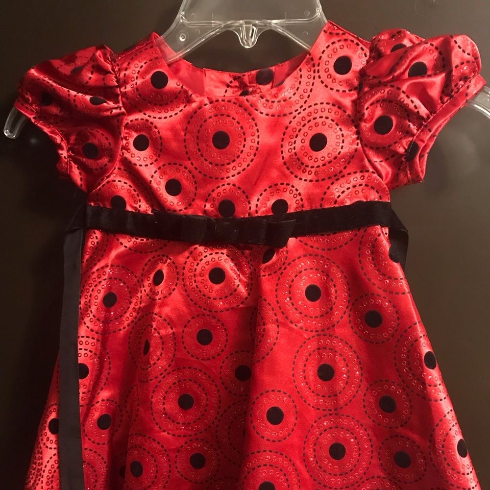 Red infants dress. Size 12 months.